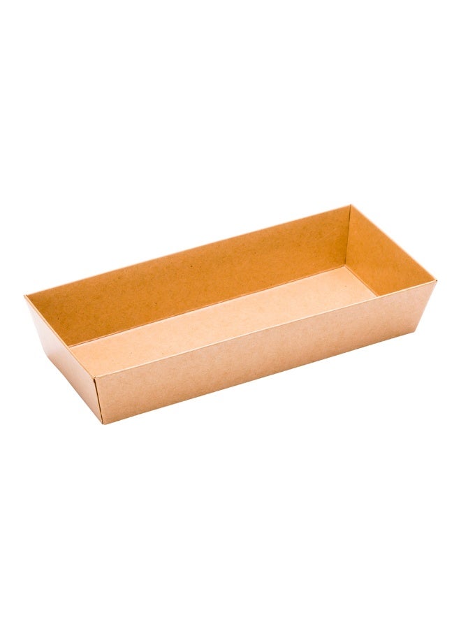 Restaurantware Matsuri Vision 7 x 2.8 x 1.4 Inch Sushi Trays, 100 Greaseproof Sushi Packaging Boxes - Lids Sold Separately, Disposable, Kraft Paper Sushi Containers, For Appetizers Or Desserts - Image 1