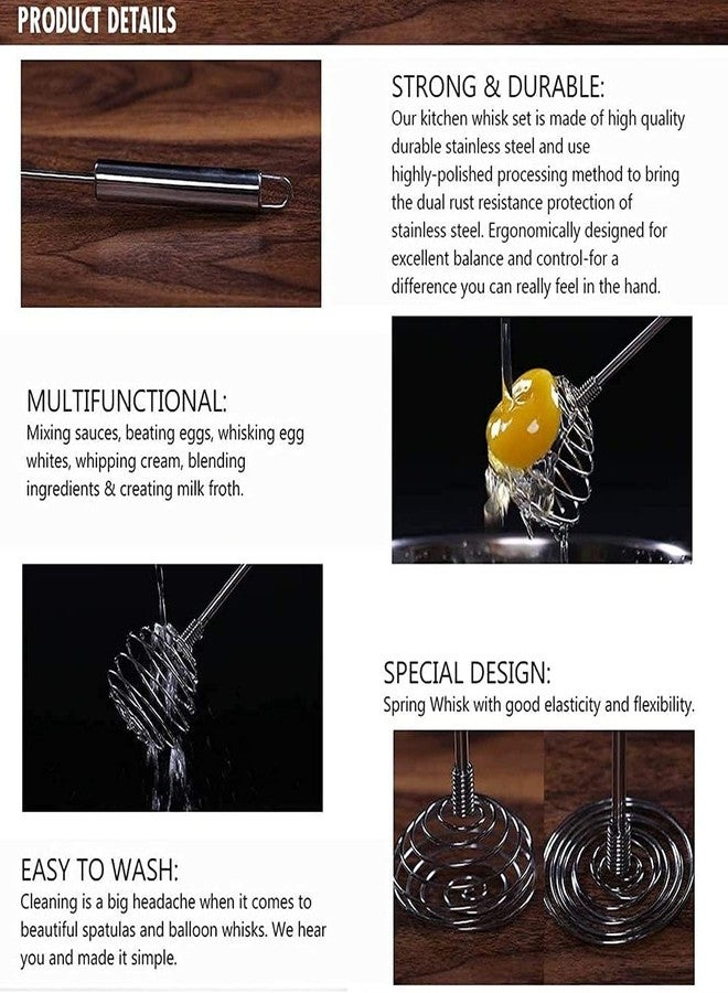 MVM Enterprise Sping Egg Beater Manual Egg Beater Stainless Steel Manual Egg Beater Hand Egg Mixer Eggbeater Blender Stirring Beater Cream Frother Flour Stirrer Steel Spiral Egg Beater - Image 5