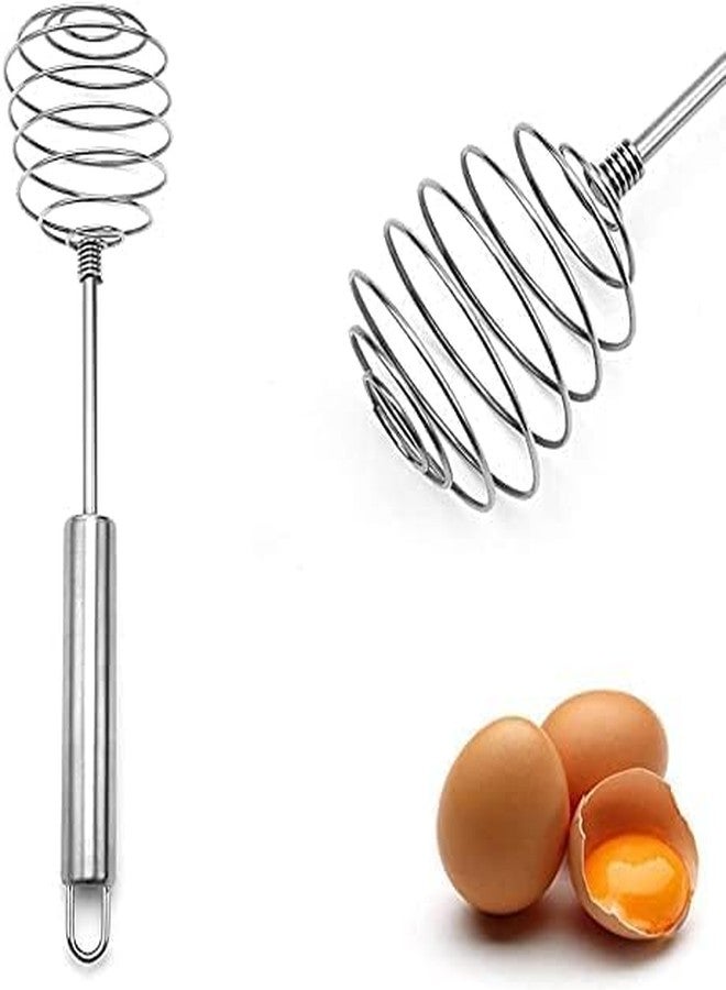 MVM Enterprise Sping Egg Beater Manual Egg Beater Stainless Steel Manual Egg Beater Hand Egg Mixer Eggbeater Blender Stirring Beater Cream Frother Flour Stirrer Steel Spiral Egg Beater - Image 2