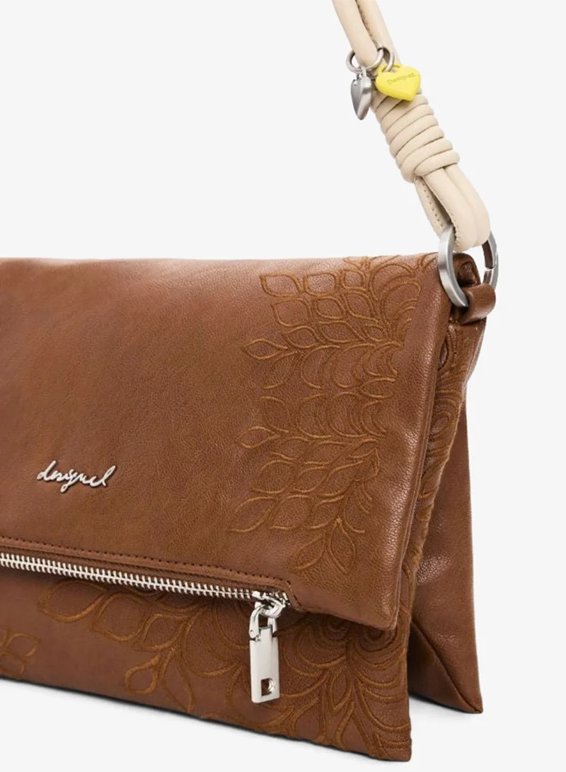 DESIGUAL Brown Medium logo charm bag for Women | Best Price UAE
