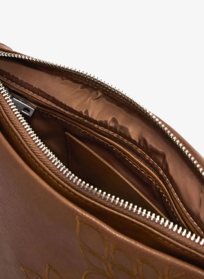 DESIGUAL Brown Medium logo charm bag for Women | Best Price UAE