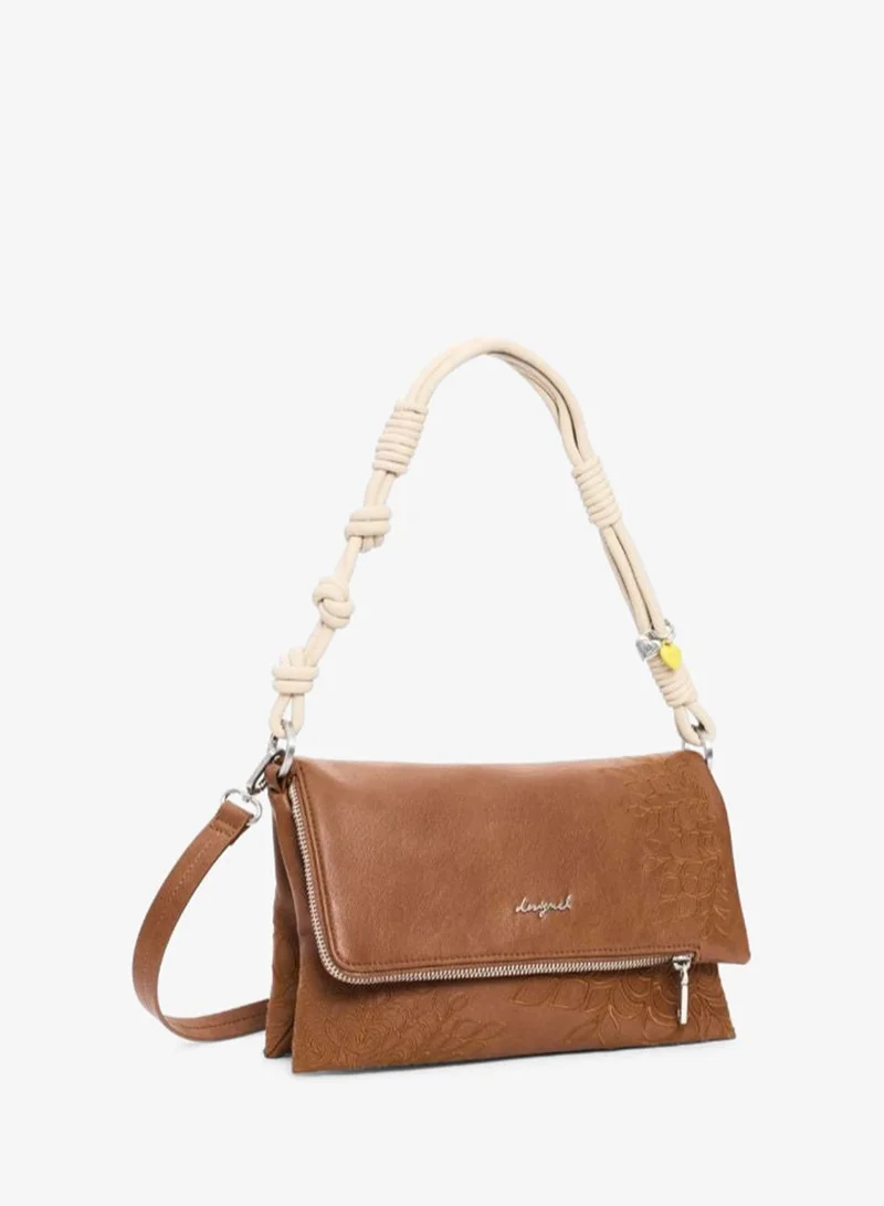 DESIGUAL Brown Medium logo charm bag for Women | Best Price UAE