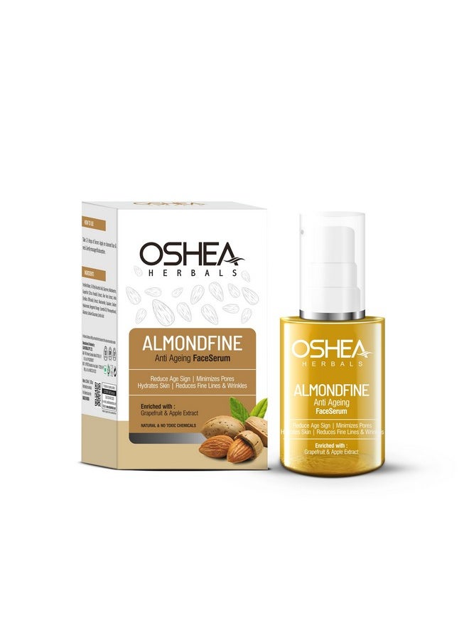 OSHEA Herbals Almondfine Anti Ageing Face Serum For Normal Skin Type | Removes Fine Lines & Wrinkles With Skin Hydration | Infused With Grapefruit & Apple Extracts - 30Ml  - Image 1