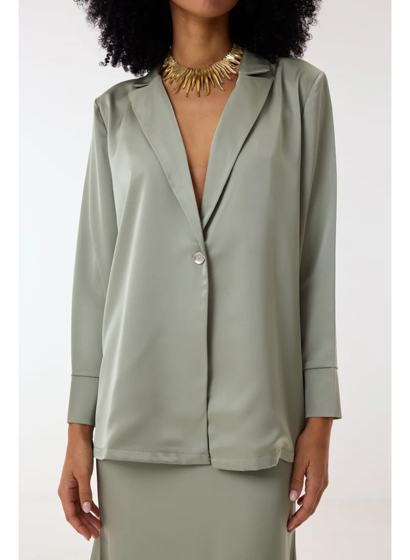 Ashita Fernandes Oversized Notch Lapel Satin Blazer