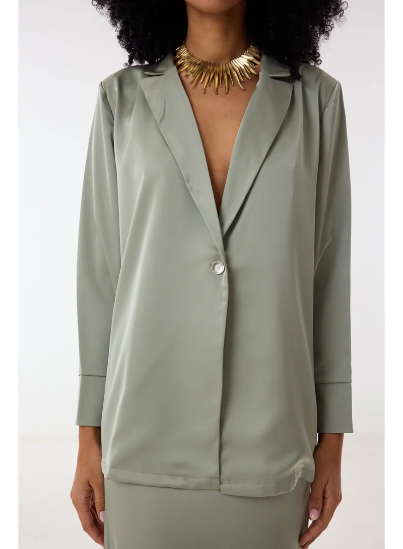 Ashita Fernandes Oversized Notch Lapel Satin Blazer