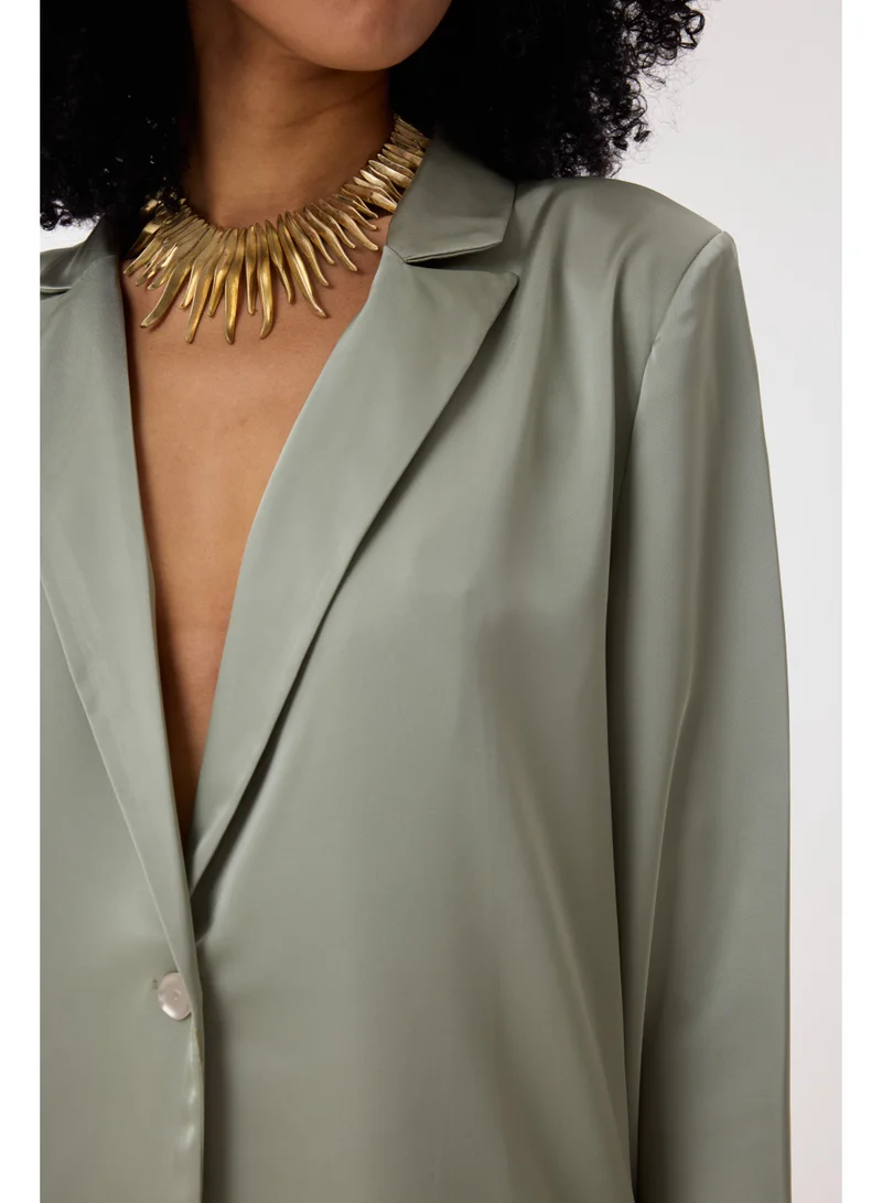 Ashita Fernandes Oversized Notch Lapel Satin Blazer