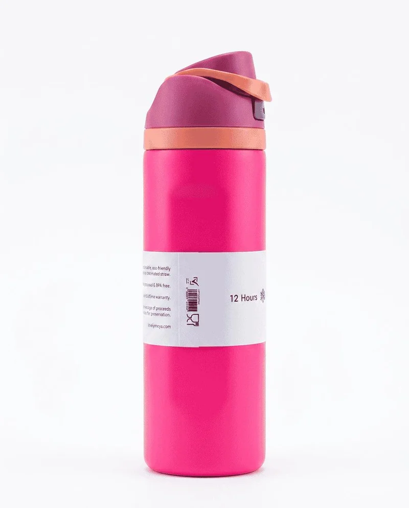 مويا Moya "True Tide"  24oz Insulated Sustainable Water Bottle Hot Pink