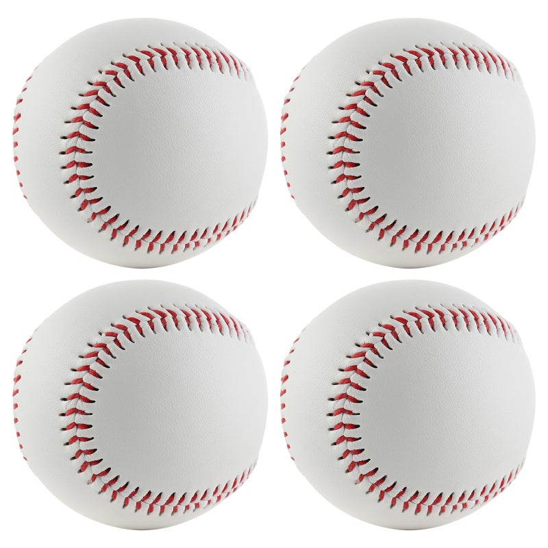 4 PCS Soft Baseballs PU Training Baseball 9 inch Perimeter Practice Baseball for Children Adults - Image 1