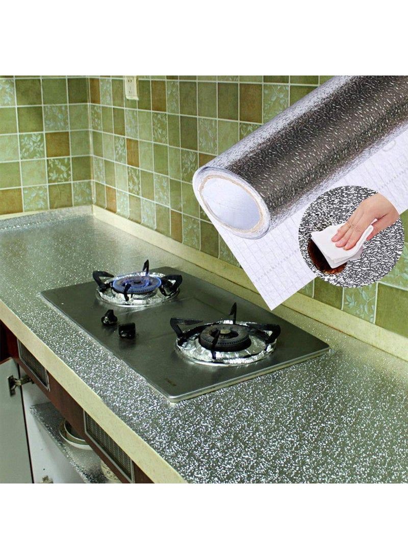 Pink Pari Pink Pari Kitchen Wall Stove Aluminum Foil Oil-Proof Stickers Anti-fouling High-Temperature Self-Adhesive Wallpaper Wall Sticker-5 m  - Image 1