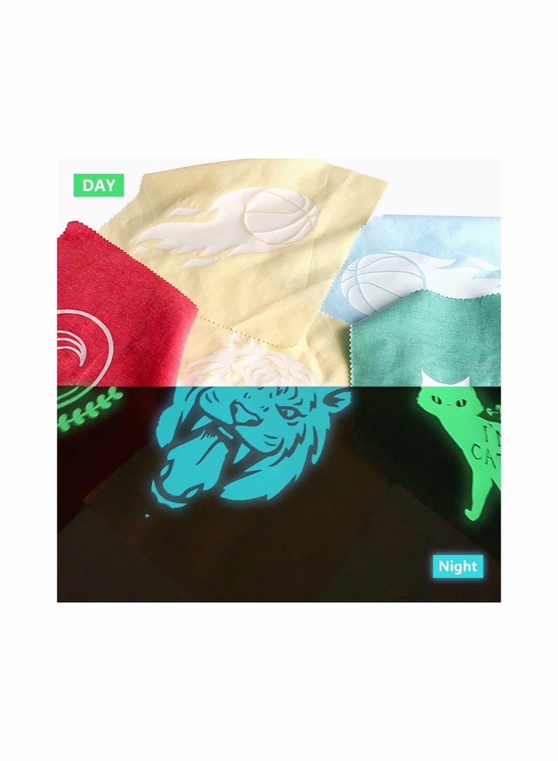 SYOSI Heat Transfer HTV Vinyl Roll Glow in The Dark White to Blue Iron on DIY for T Shirt Decoration Craft Material Garment Film Iron On PU Stretch Vinyl for Silhouette Easy to Cut Elastic Vinyl - Image 3