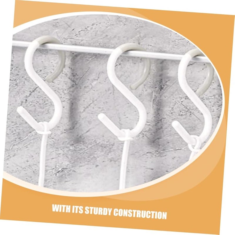 Ciieeo 12 Pack White Plastic S Hooks Non Slip Design for Kitchen Bathroom Wardrobe Storage - Image 4