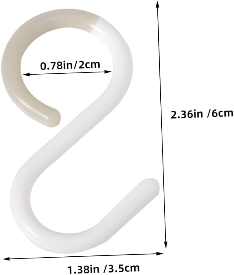 Ciieeo 12 Pack White Plastic S Hooks Non Slip Design for Kitchen Bathroom Wardrobe Storage - Image 3