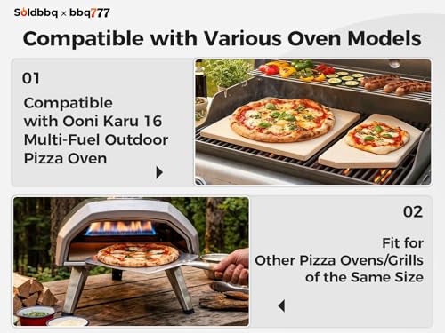 bbq777 Pizza Stones Replacement Parts for Ooni Karu 16 Multi-Fuel Outdoor Pizza Oven Cordierite Baking Pizza Stones for Ooni Pizza Oven Stones Accessories for Bread, Pies,Pastry &Pizza - Image 3