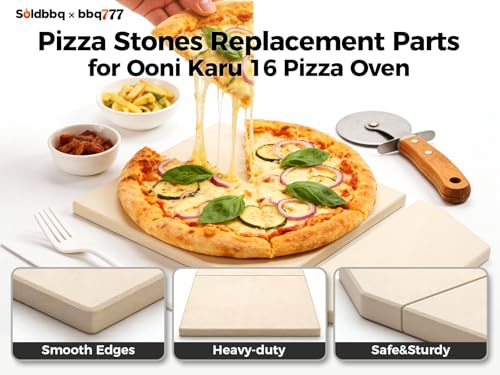 bbq777 Pizza Stones Replacement Parts for Ooni Karu 16 Multi-Fuel Outdoor Pizza Oven Cordierite Baking Pizza Stones for Ooni Pizza Oven Stones Accessories for Bread, Pies,Pastry &Pizza - Image 4