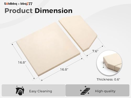 bbq777 Pizza Stones Replacement Parts for Ooni Karu 16 Multi-Fuel Outdoor Pizza Oven Cordierite Baking Pizza Stones for Ooni Pizza Oven Stones Accessories for Bread, Pies,Pastry &Pizza - Image 2