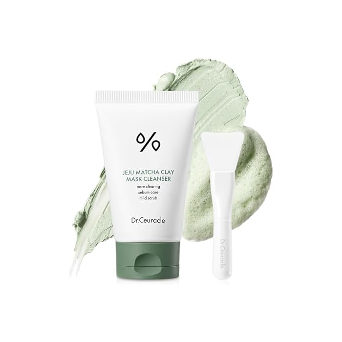 leegeehaam Dr.Ceuracle Jeju Matcha Clay Mask Cleanser - 2-in-1 Korean Face Mask and Cleanser for Deep Pore Cleansing, Excess Sebum Control (120 ml / 4.05 oz.)