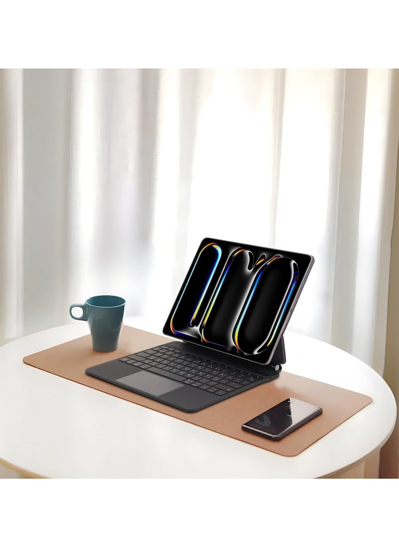 LEVELO - iPad Pro 13" 2024 Keyboard AeroBoard Saffanio Leather Wireless Keyboard with Built-in Touchpad / Ambient Glow & Colors Light Mods Adjustable Angle Wireless Keyboard - Black - Image 1