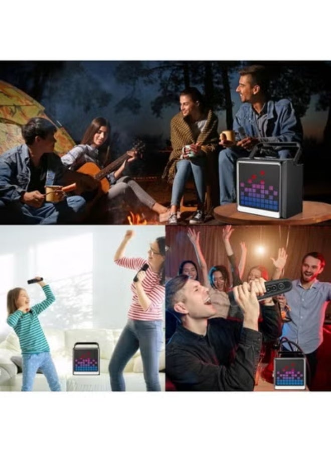 Smartbarry S25 Pro Bluetooth Party Speaker with Microphone, Dynamic RGB Pixel Lights & Carry Handle – High-Power Wireless Sound System with Deep Bass, Long Battery Life, USB/TF Card/AUX Input Support, Portable Design for Indoor & Outdoor Events, Gatherings & Parties - Image 3