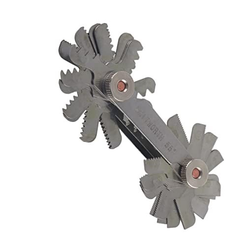 Chazcool 52 Pcs Stainless Steel Thread Gauges, Thread Pitch Gauge, 60 Degree Metric/Imperial & 55 Degree Imperial Thread Pitch Gauge Stainless Steel Screw Pitch Measuring Tool(52pc) - Image 2