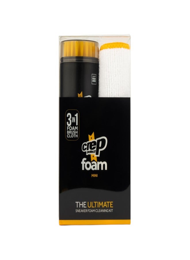 كريب بروتكت منظف الأحذية الصغير Crep Protect Foam - رغوة تنظيف الأحذية الرياضية المحمولة مع فرشاة مدمجة وقطعة قماش من الألياف الدقيقة - منظف سريع وسهل الحمل - Image 1