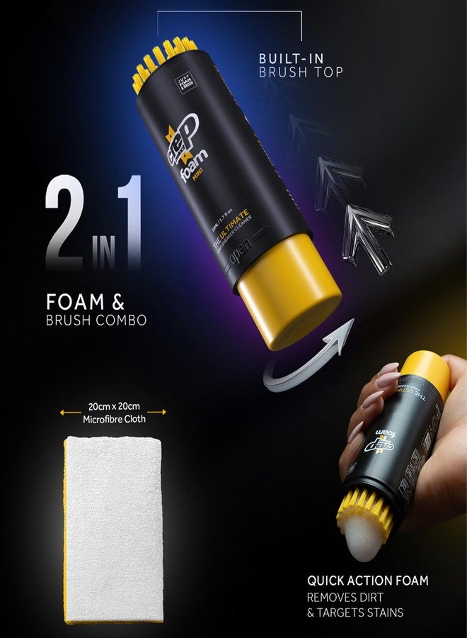 كريب بروتكت منظف الأحذية الصغير Crep Protect Foam - رغوة تنظيف الأحذية الرياضية المحمولة مع فرشاة مدمجة وقطعة قماش من الألياف الدقيقة - منظف سريع وسهل الحمل - Image 2