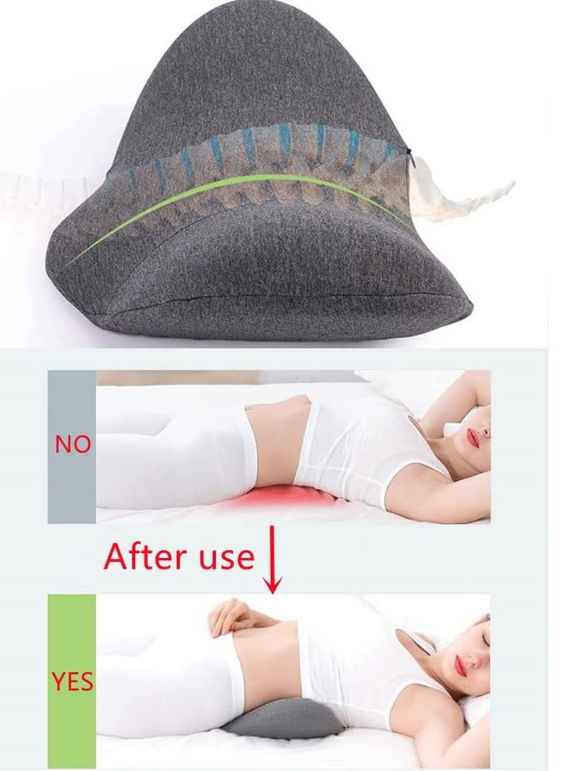 SYOSI Lumbar Support Pillow, Sleeping Waist Pillow Memory, Foam Pregnancy Wedge Cushion Lower Back Support Sleeping Pillow, for Waist Back Pain Spine - Image 3