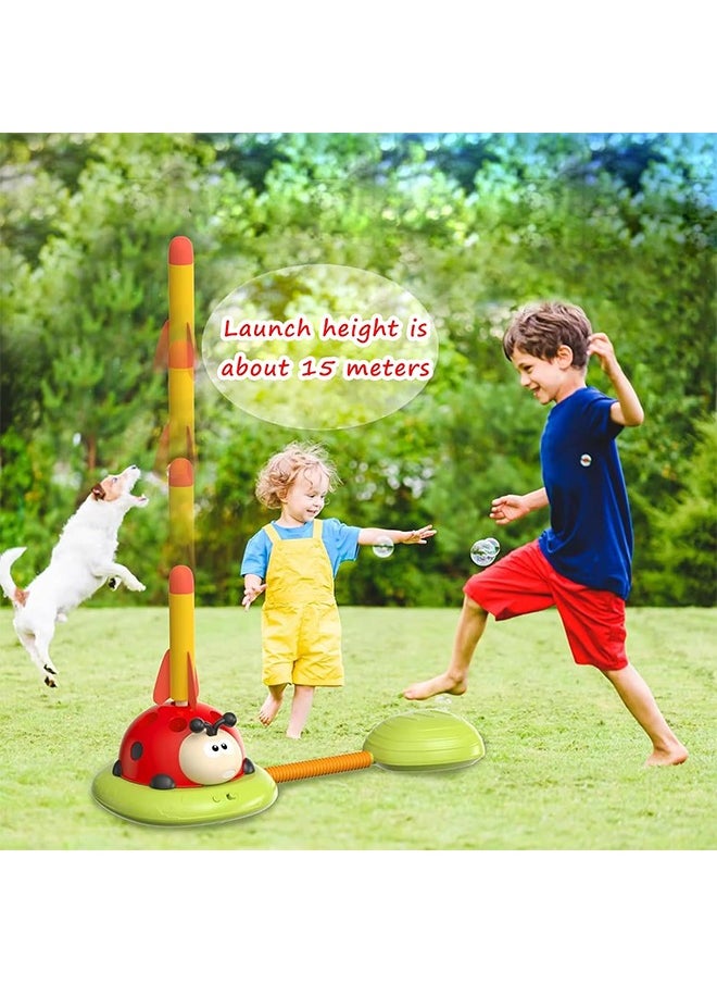 Beauenty - 3 in 1 Musical Jump, Toss Ring Game Toy and Rocket Launcher for Kids Outdoor Toys with Remote Control, Indoor Outside Birthday Gifts Kids Girls Boys Toys for Kids Ages 3+ Kids - Image 1