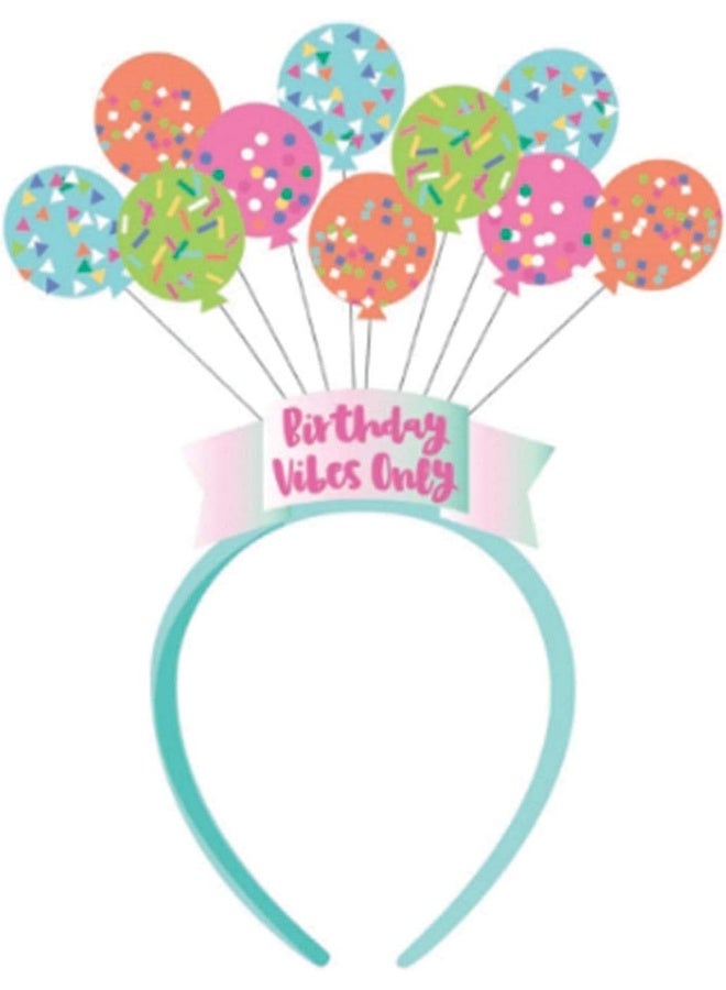 Amscan Headband with Head Boppers for Kids-1 Pc, Birthday Balloons Headbopper
