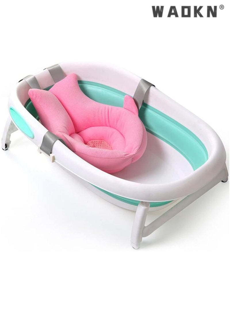 WAOKN Multi-functional Baby Bath Mat, Adjustable Infant Bathtub Support Pillow Mat, Designed Specifically for Baby with a Bath Pillow, Making Bathing Easier(Pink)  - Image 5