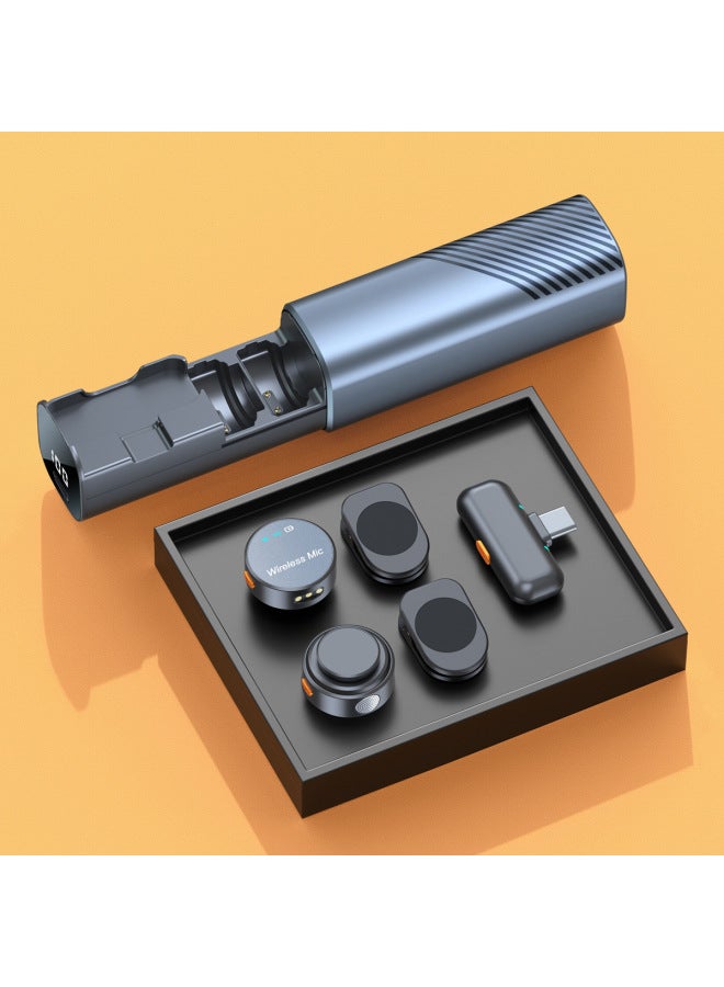 Neutral Wireless Microphone Lapel Clip Mini Round Button Type Magnetic Outdoor Vlog Mobile Noise Reduction - Image 4