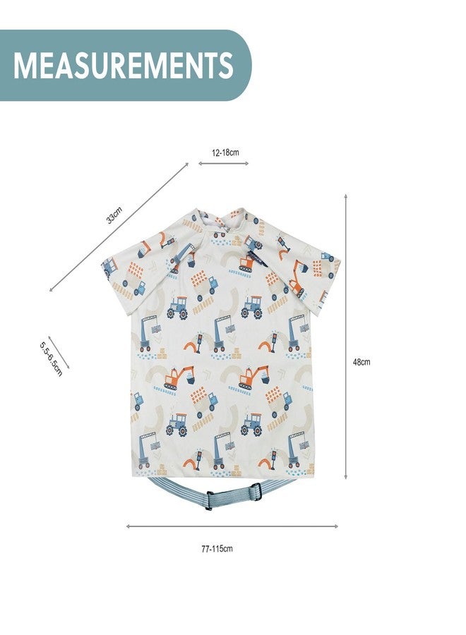 BIBaDO Baby Feeding Bib with Short Sleeves | Waterproof Coverall Weaning Bib 6-36 Months | Baby Led Weaning Bib | Washable Smock Apron for Babies & Toddlers | Serengeti Spaghetti - Image 4