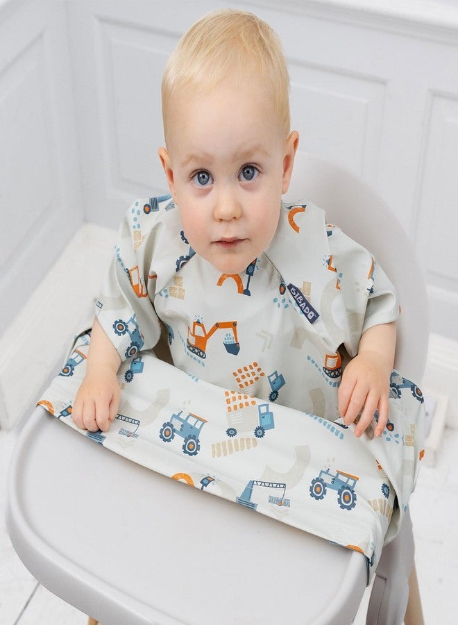 BIBaDO Baby Feeding Bib with Short Sleeves | Waterproof Coverall Weaning Bib 6-36 Months | Baby Led Weaning Bib | Washable Smock Apron for Babies & Toddlers | Serengeti Spaghetti - Image 2