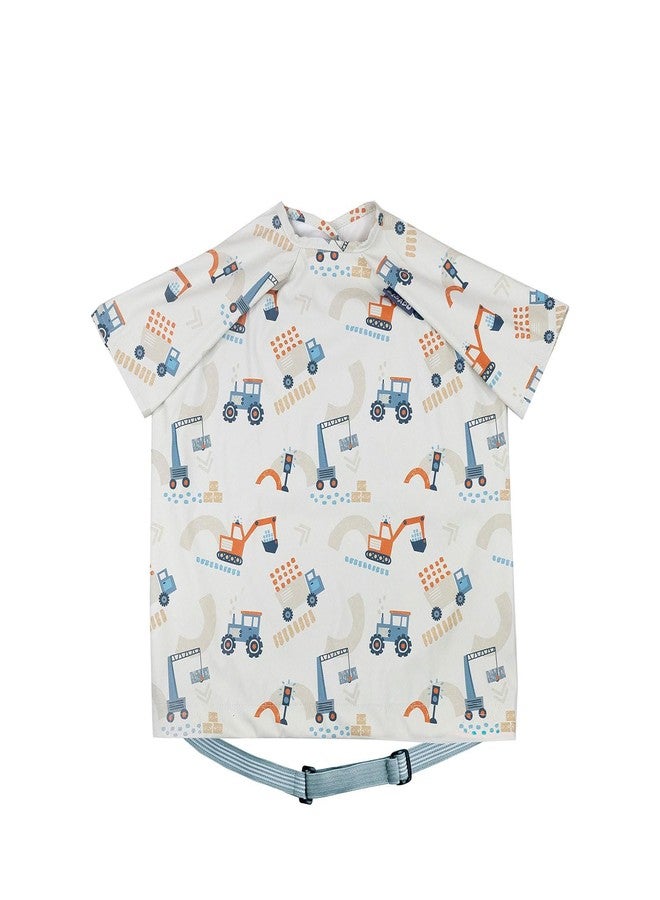 BIBaDO Baby Feeding Bib with Short Sleeves | Waterproof Coverall Weaning Bib 6-36 Months | Baby Led Weaning Bib | Washable Smock Apron for Babies & Toddlers | Serengeti Spaghetti - Image 1