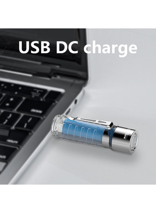 Mini Torch Light Led Super Bright Transparent Fluorescence-Color:SD-1028A-gray  - Image 3