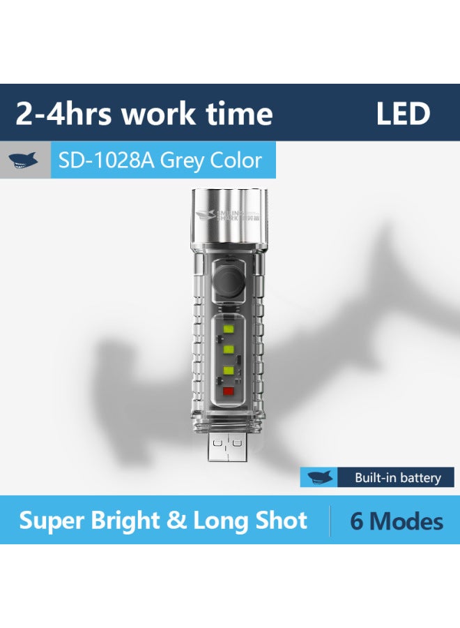 Mini Torch Light Led Super Bright Transparent Fluorescence-Color:SD-1028A-gray  - Image 1