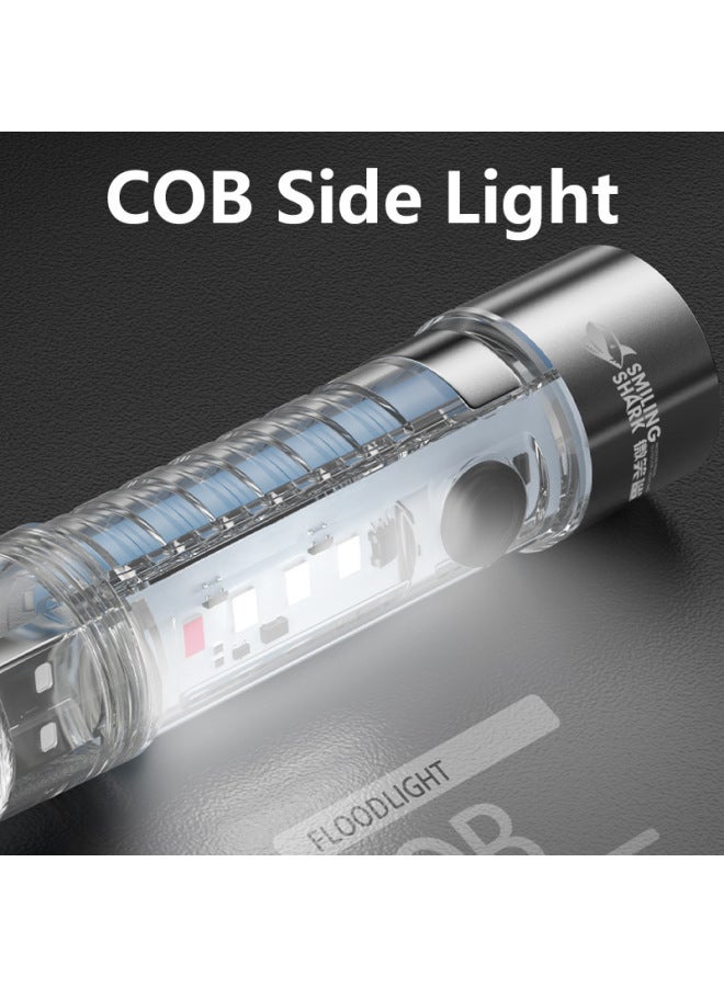 Mini Torch Light Led Super Bright Transparent Fluorescence-Color:SD-1028A-gray  - Image 5