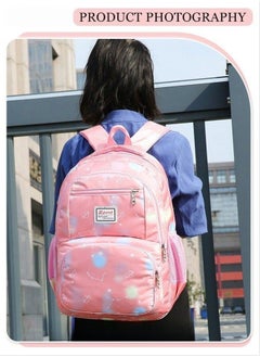 MIXDE 3-Piece Backpack Set Simple Large-Capacity Carrying School Bag Shoulder Bag Pencil Bag Waterproof Fabric Light Texture  - Image 4