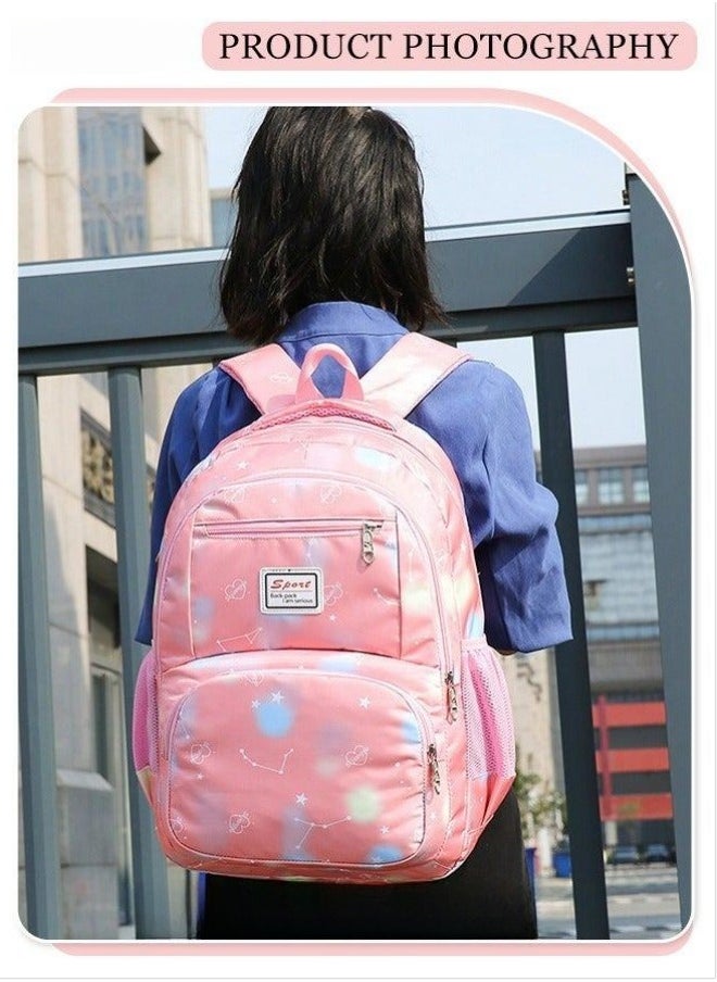 MIXDE 3-Piece Backpack Set Simple Large-Capacity Carrying School Bag Shoulder Bag Pencil Bag Waterproof Fabric Light Texture  - Image 4