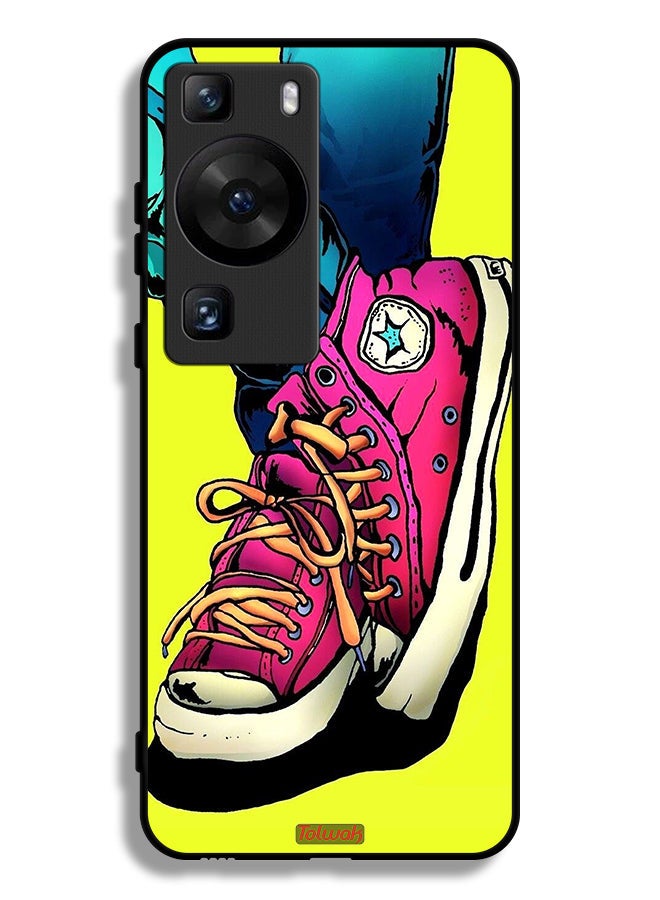 Tolwak Huawei P60 Pro Protective Case Cover Canva Shoes Art - Image 1