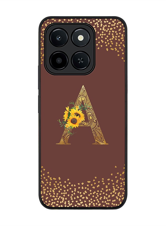 Stylizedd For Honor X6c Case,Slim fit Camera Protection, Shockproof Thin Phone cover  - Custom Floral Monogram - A  (Brown )