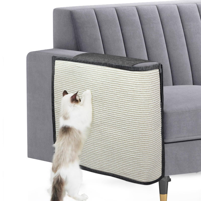 Oroonoko Upgraded Cat Scratch Furniture Couch Protector with 276L196W Natural Sisal for Protecting Large Area Couch Sofa ChairCouch Corner Cat ScratcherDark GreyRight Handed - Image 2