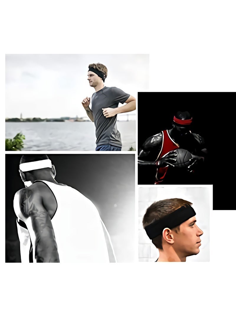 كابتن تيك 12 PCS Sports Basketball Headband/Sweatband Head Sweat Band/Brace Outdoor Fashionable  Thin  Soft Cotton Stretchy Headbands  for Yoga/ Dance/ Exercise/ Fitness's Headbands Mixed Colors - Image 3