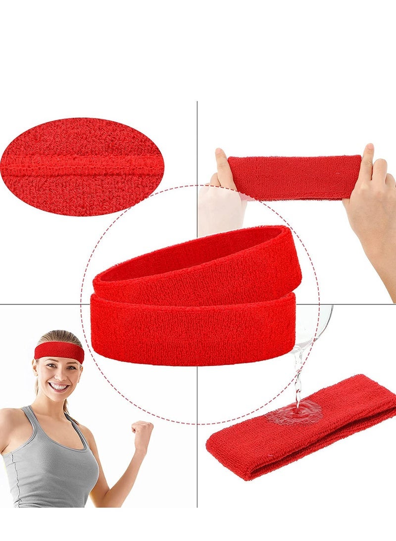 كابتن تيك 12 PCS Sports Basketball Headband/Sweatband Head Sweat Band/Brace Outdoor Fashionable  Thin  Soft Cotton Stretchy Headbands  for Yoga/ Dance/ Exercise/ Fitness's Headbands Mixed Colors - Image 4