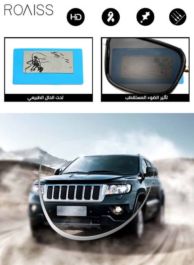 roaiss Men's Rectangular Polarized Sunglasses, UV400 Protection Sun Glasses with Metal Frame, Fashion Anti-Glare Sun Shades for Men Driving, Fishing, Traveling, Black, 59mm - Image 4