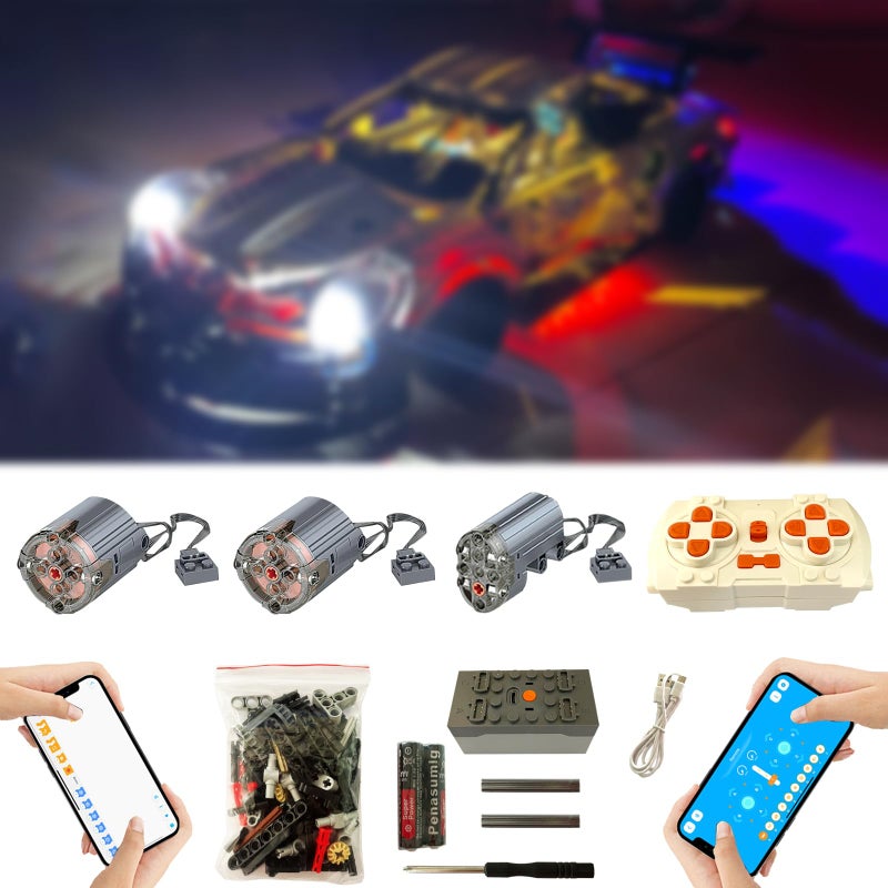 MYMG for Lego Technic Porsche 911 RSR 42096 Super Motor and Remote Control and Lighting Upgrade Kit, Compatible with Lego 42096(Model not Included) - Image 1