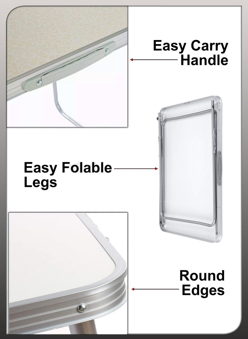 Toshonics طاولة تخييم قابلة للطي من الألمنيوم للتنزه والنزهات والحفلات طاولة قابلة للطي محمولة للاستخدام الداخلي والخارجي وحديقة الطعام واستخدام الشواء الحجم عند الفتح 80x68x60 سم - Image 2