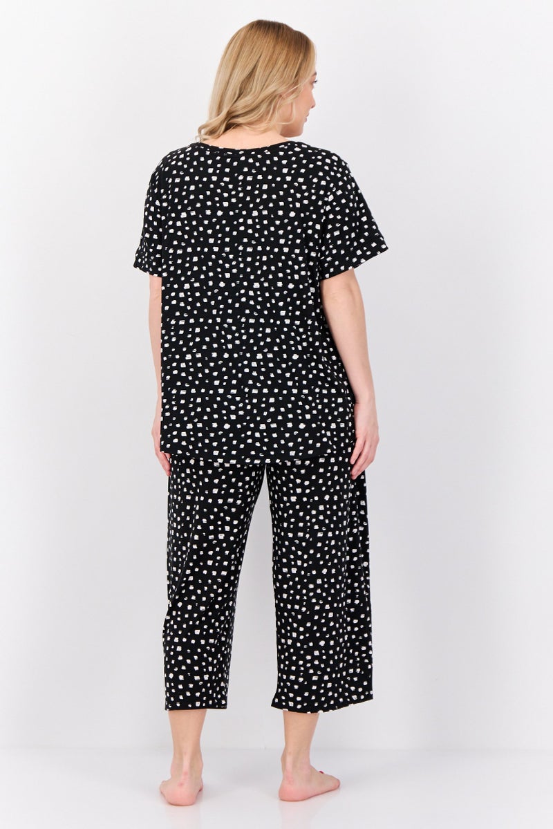 ANNE KLEIN Women 2 Pieces Allover Print Pajama Set, Multicolor - Image 3