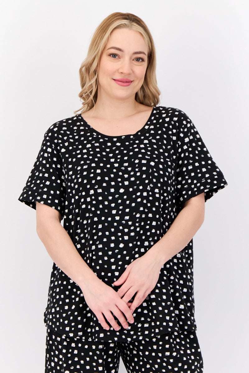 ANNE KLEIN Women 2 Pieces Allover Print Pajama Set, Multicolor - Image 2