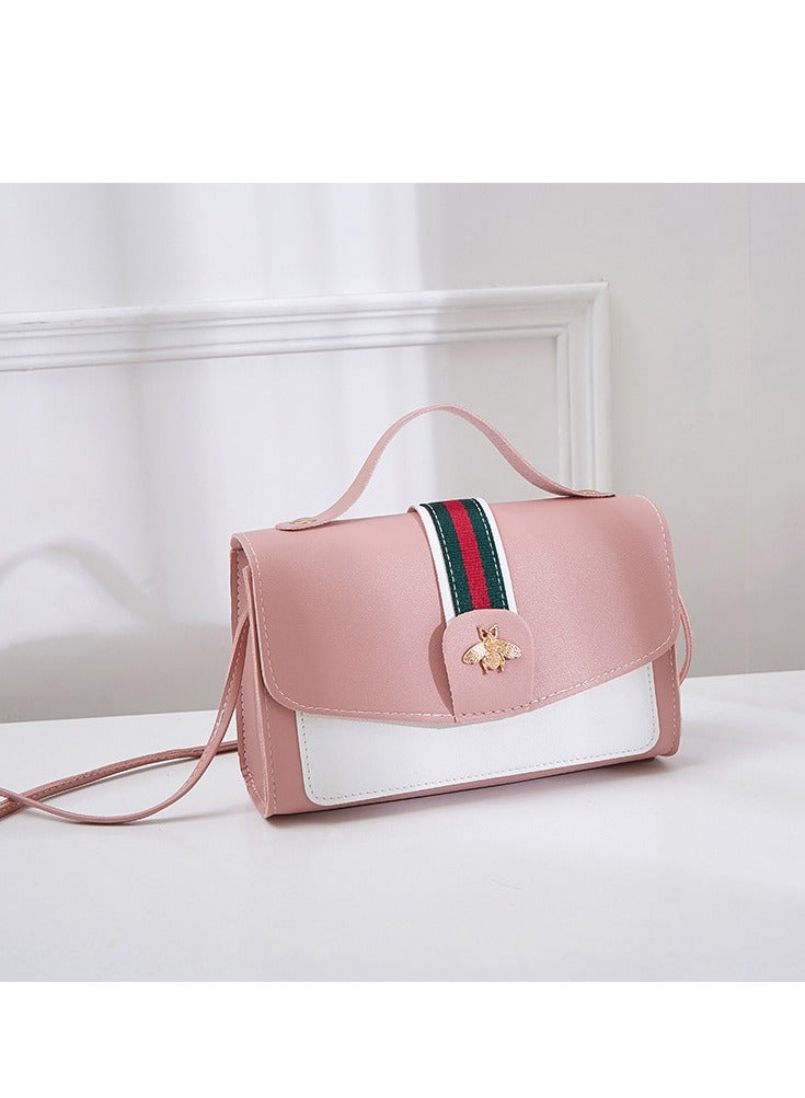 Korean version contrasting color texture portable one shoulder crossbody bee bag - Image 1