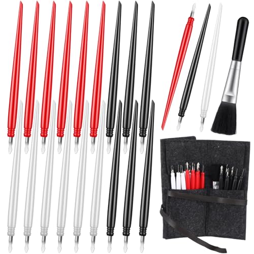HaiFafafaing 20pcs Scratch Art Tools Scratch Art Stylus Sticks Tools for Adults with Bag Scratchs Arts Pen with Clean Brush Scratching Drawing Color Pens Paper Painting Scratchboard Crafts Set - Image 1